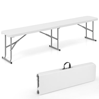 6 Feet Plastic Folding Bench Portable Seat with Handle and Lock