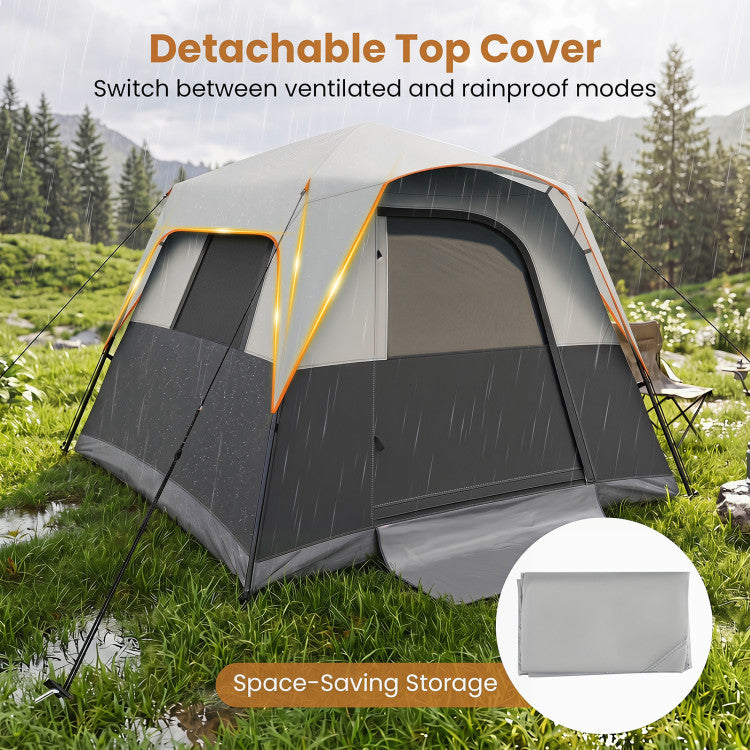 6-Person Outdoor Camping Tent Blackout Easy Setup Instant Cabin Tent with Rainfly and Carrying Bag
