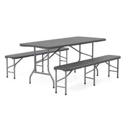6 Feet Folding HDPE Bench with 1320 LBS Capacity and Handle Lock