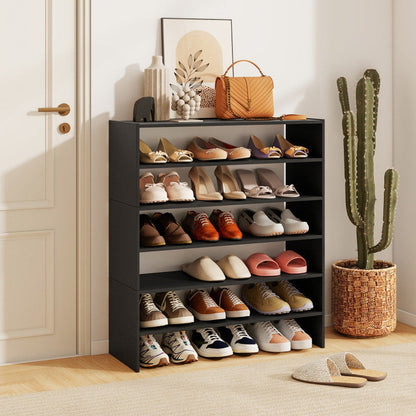 6-tier Shoe Rack with Anti-tipping Device for Entryway