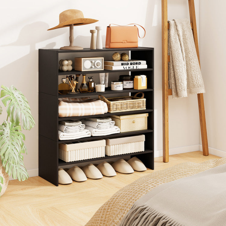6-tier Shoe Rack with Anti-tipping Device for Entryway