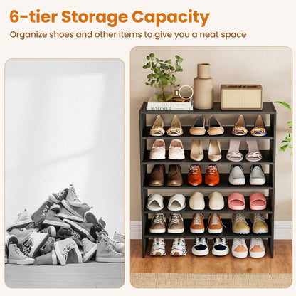 6-tier Shoe Rack with Anti-tipping Device for Entryway