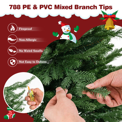 Pre-lit Christmas Tree with 280 Warm White LED Lights and 8 Lighting Modes