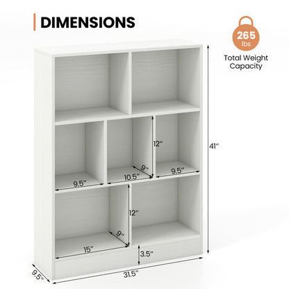 7-Section Freestanding Bookshelf for Kids Room Classroom Daycare Nursery