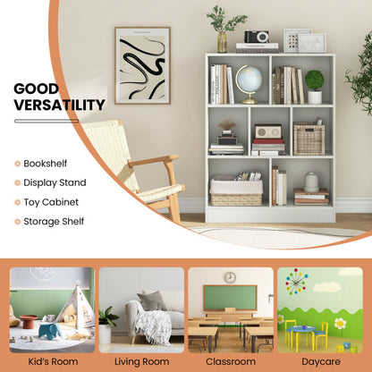 7-Section Freestanding Bookshelf for Kids Room Classroom Daycare Nursery