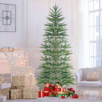 6.5/7.5 Feet Artificial Cypress Christmas Tree Pre-lit Hinged