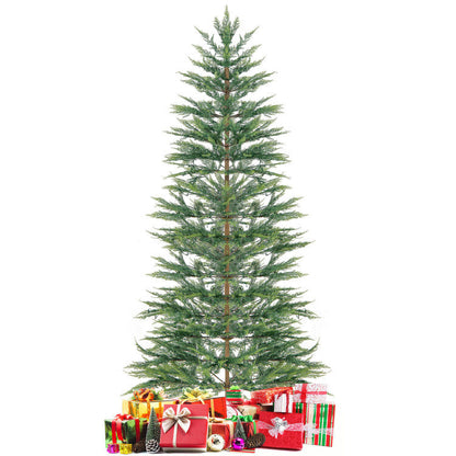 6.5/7.5 Feet Artificial Cypress Christmas Tree Pre-lit Hinged