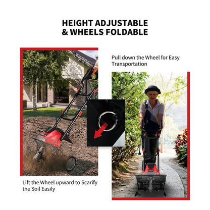 14/17 Inch 10 Amp Corded Electric Tiller and Cultivator with 9-Inch Tilling Depth