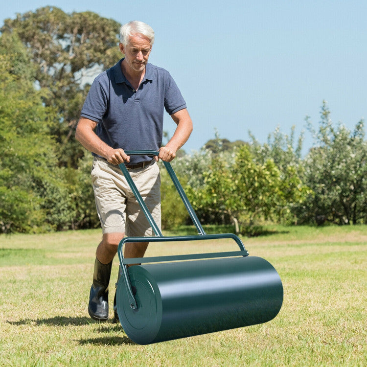 24 x 13 Inch Heavy-Duty Tow Lawn Roller Water Filled Metal Push Roller