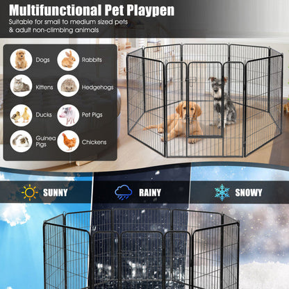 8 Metal Panel Heavy Duty Pet Playpen Dog Fence with Door