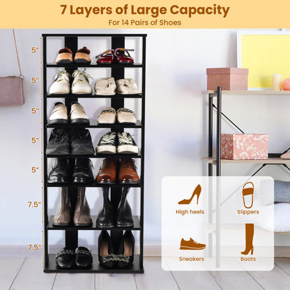 7 Tiers Patented Vertical Shoe Rack for Front Door