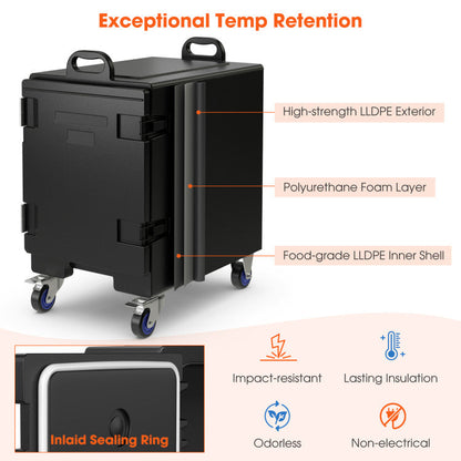81 Quart Capacity End-loading Insulated Food Pan Carrier with Wheels