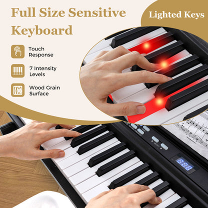 88-Key Electric Piano Keyboard with Adjustable Stand and Portable Bag