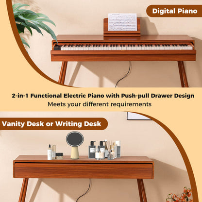 88-Key Graded Hammer Action Weighted Keyboard with Push-pull Drawer