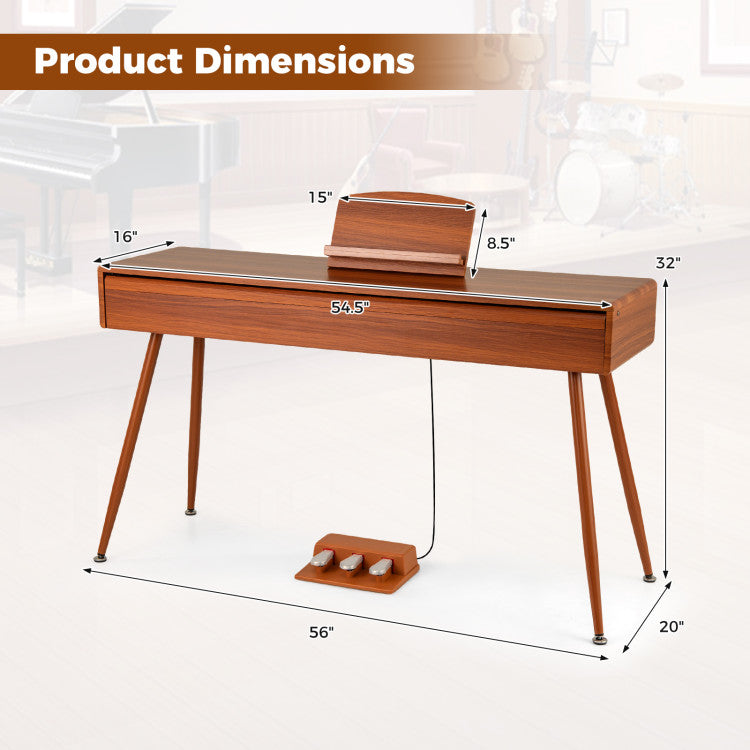 88-Key Graded Hammer Action Weighted Keyboard with Push-pull Drawer