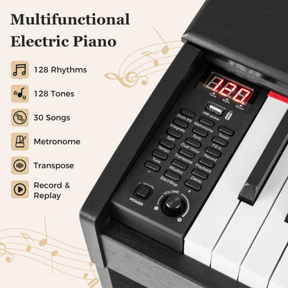 88-Key Hammer Action Weighted Keyboard with Furniture Stand