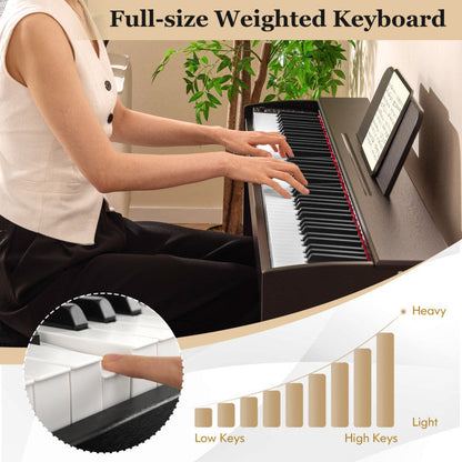 88-Key Hammer Action Weighted Keyboard with Furniture Stand