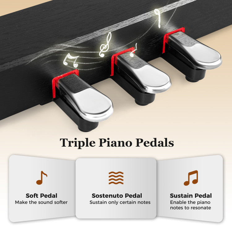 88-Key Hammer Action Weighted Keyboard with Furniture Stand