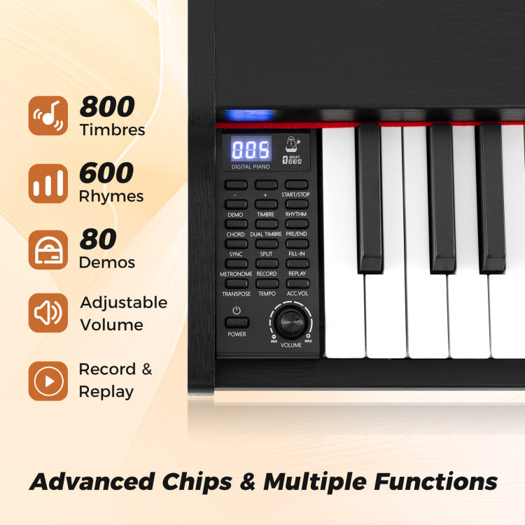 88-Key Keyboard Piano Set with Adjustable Stand