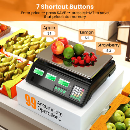 88lb Price Computing Scale Digital Commercial Food Scale with Counting Function
