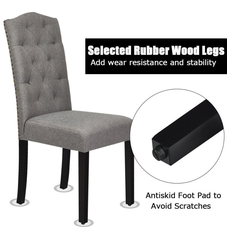 Set of 2 Modern Tufted Dining Chairs with Padded Seat