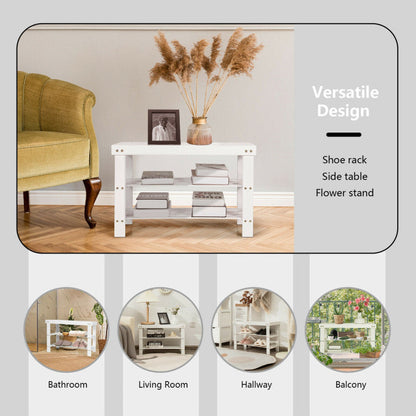 3-Tier Bamboo Shoe Rack Bench for Entryway
