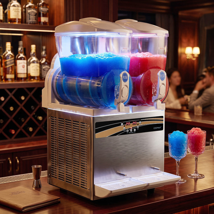 8 Gal Commercial Slushie Machine with LED Lights