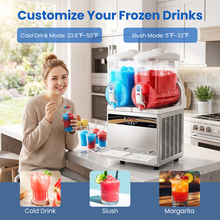 8 Gal Commercial Slushie Machine with LED Lights