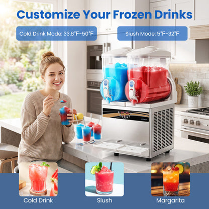 8 Gal Commercial Slushie Machine with LED Lights