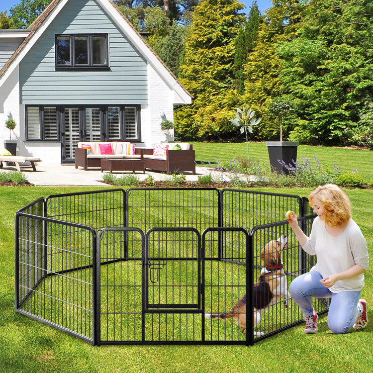8 Panel 24/32/40 Inch Height Pet Fence Indoor Outdoor