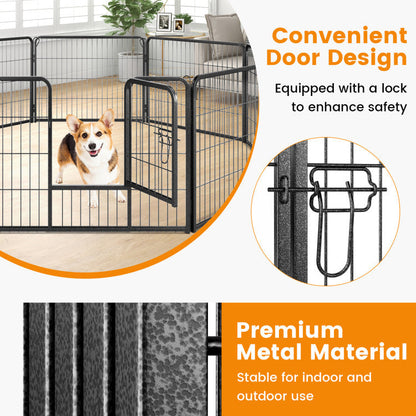8 Panel 24/32/40 Inch Height Pet Fence Indoor Outdoor