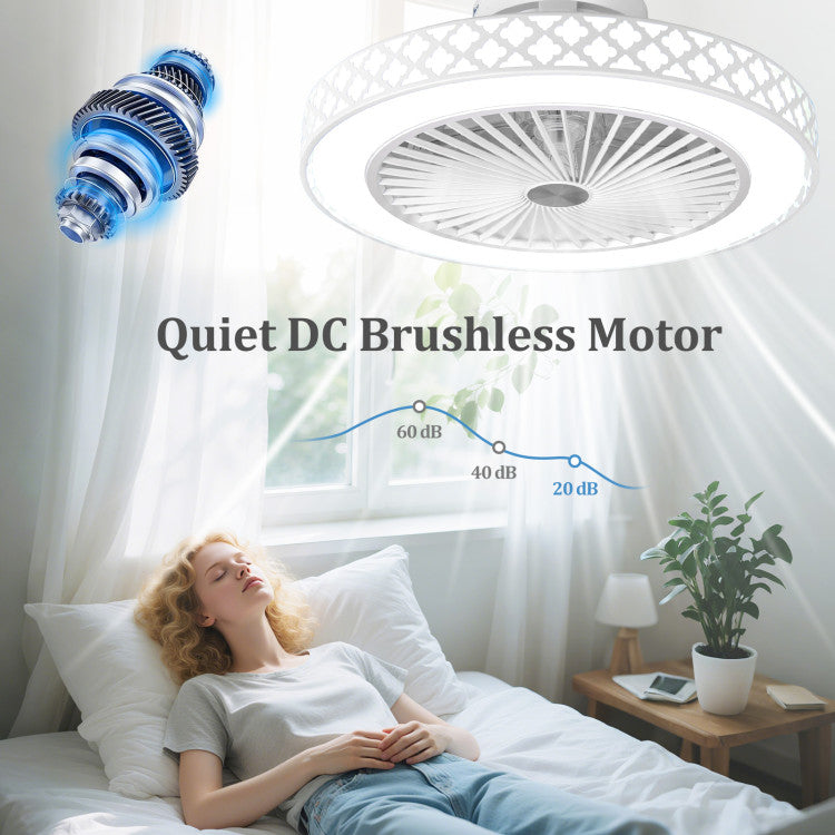 19 Inch Ceiling Fan with Light Low Profile Flush Mount Fan