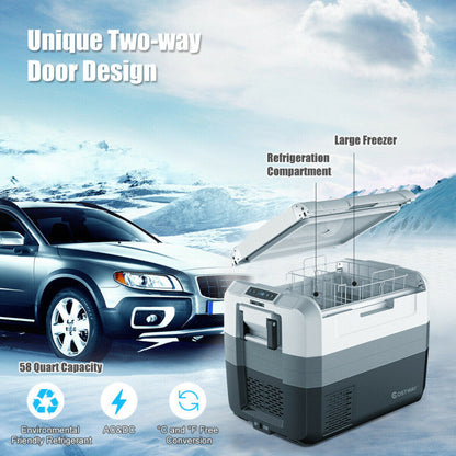 58/70 Quart Portable Electric Camping Car Cooler Car Refrigerator