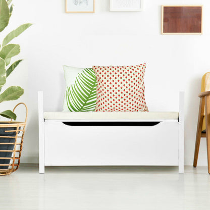 34.5 x 15.5 x 19.5 Inch Shoe Storage Bench with Cushion Seat