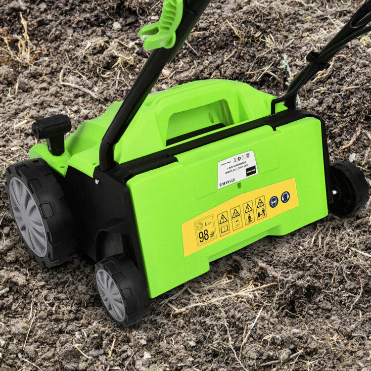 13 Inch 12 Amp Electric Scarifier with Collection Bag and Removable Blades