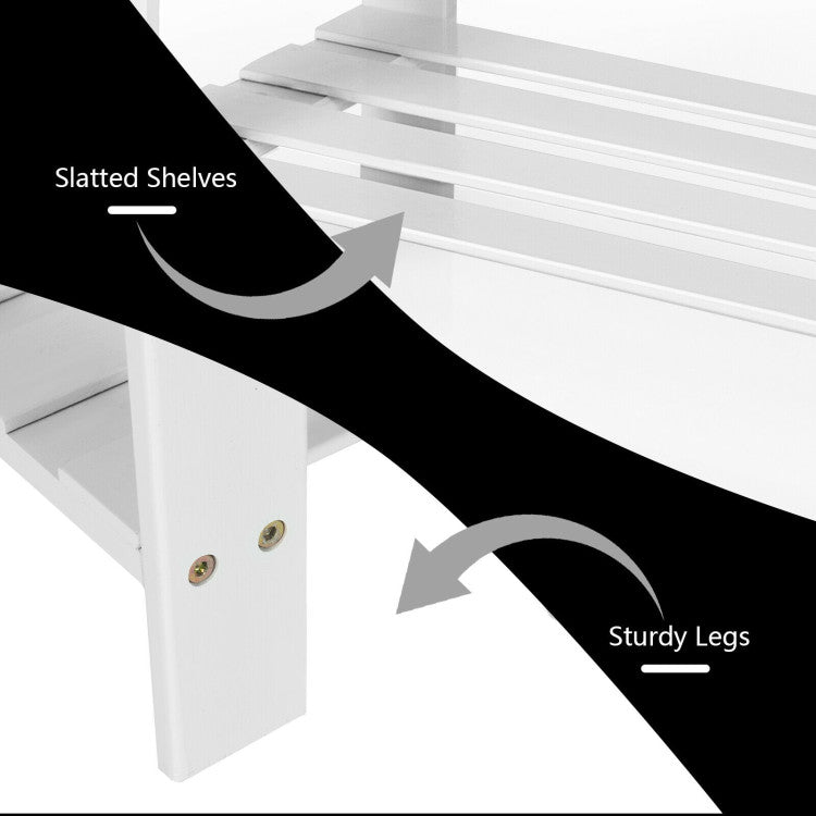 3-Tier Bamboo Shoe Rack Bench for Entryway