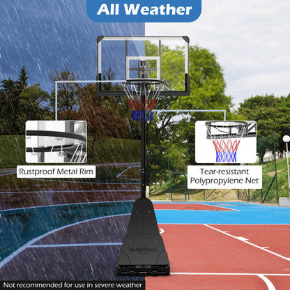 4.9-10 Feet Height Adjustable Portable Basketball Hoop Basketball Goal System