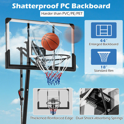 4.9-10 Feet Height Adjustable Portable Basketball Hoop Basketball Goal System