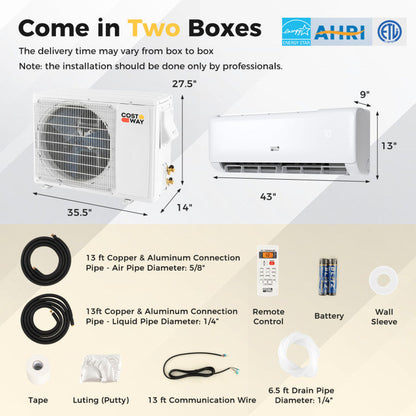 Airtural Series 24000 BTU 21 SEER2 Mini Split Heat Pump Energy Star Certified WiFi Enabled