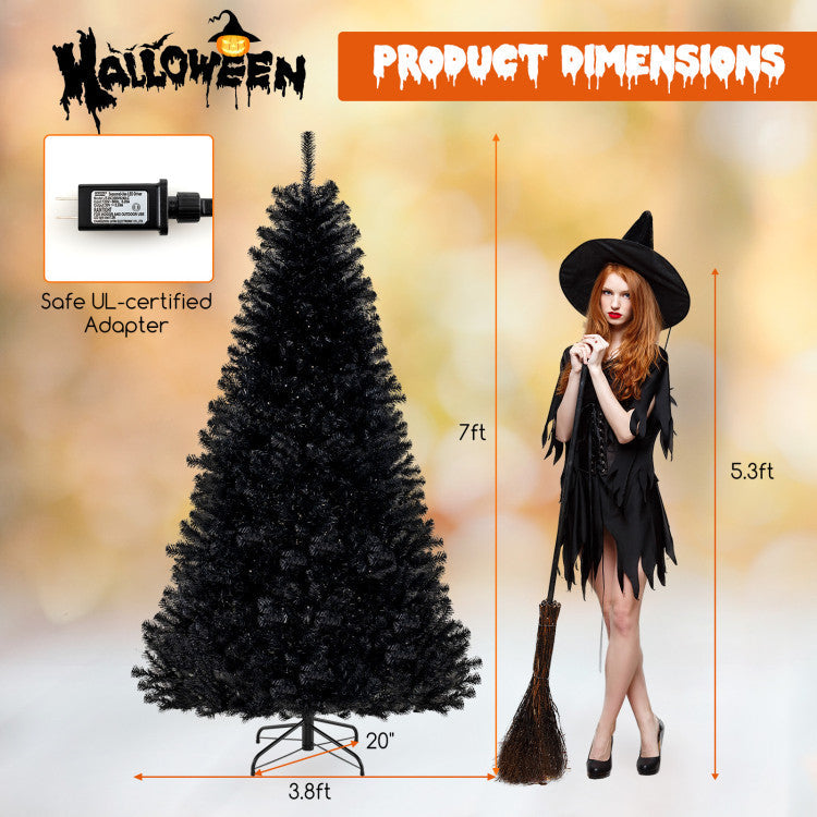 6/7/8 Feet Artificial Christmas Tree with 6 Lighting Modes and Spooky Sounds