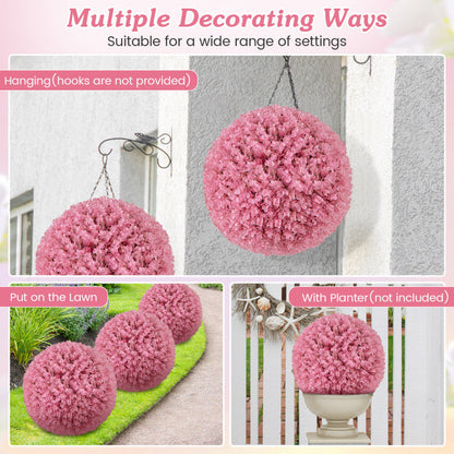 17.5 Inch 2 Pack Faux Eucalyptus Decorative Balls with 7 Layers Leaves