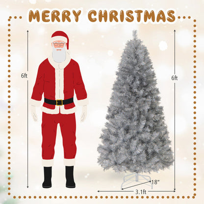5/6/7 Feet Pre-Lit Artificial Christmas Tree Party Holiday Decoration