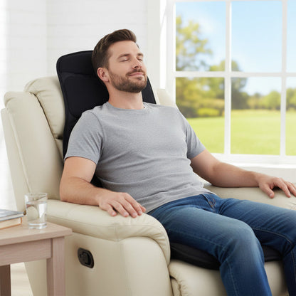 Back Massager Seat Cushion with Heat and 10 Vibration Motors for Pain Relief