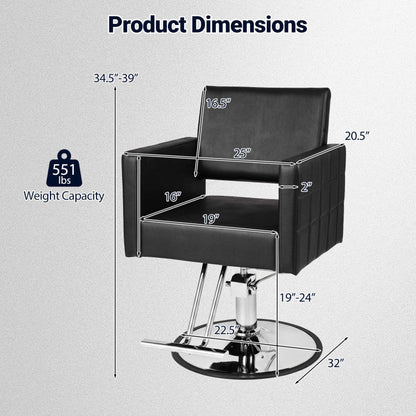 Barber Salon Chair Beauty Styling Chair with Hydraulic Pump and Adjustable Height 360°Swivel Spa Chair