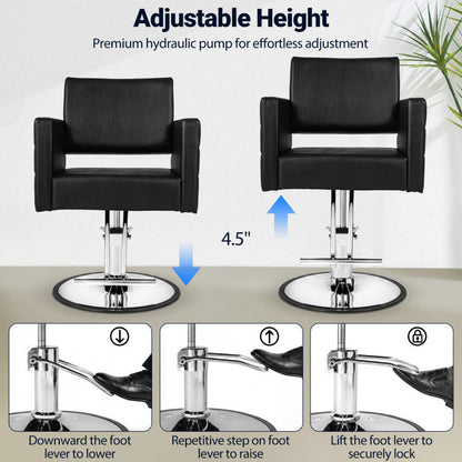 Barber Salon Chair Beauty Styling Chair with Hydraulic Pump and Adjustable Height 360°Swivel Spa Chair