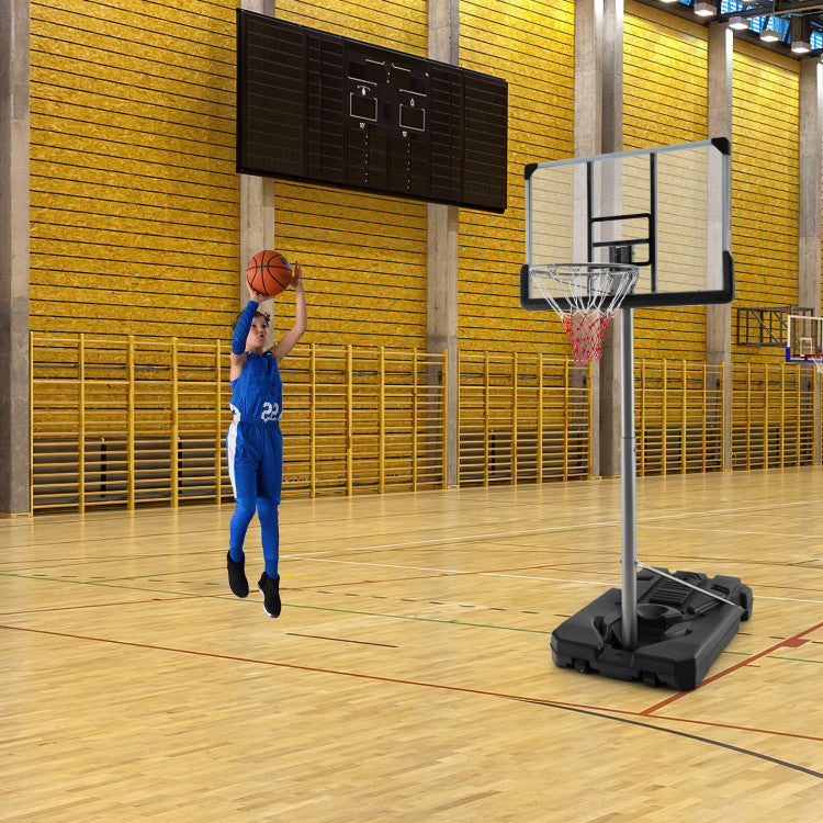Basketball Hoop with 5.4-6.6FT Adjustable Height and 50 Inch Backboard