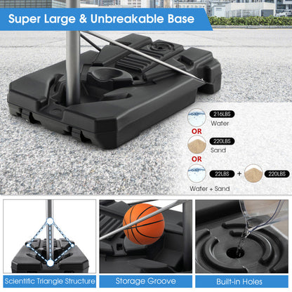 Basketball Hoop with 5.4-6.6FT Adjustable Height and 50 Inch Backboard