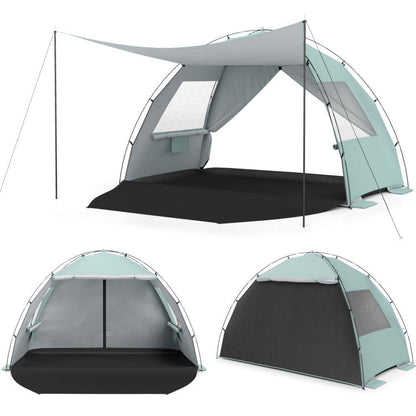 Beach Tent Sun Shelter with Canopy Easy Setup UPF50+ Sun Protection