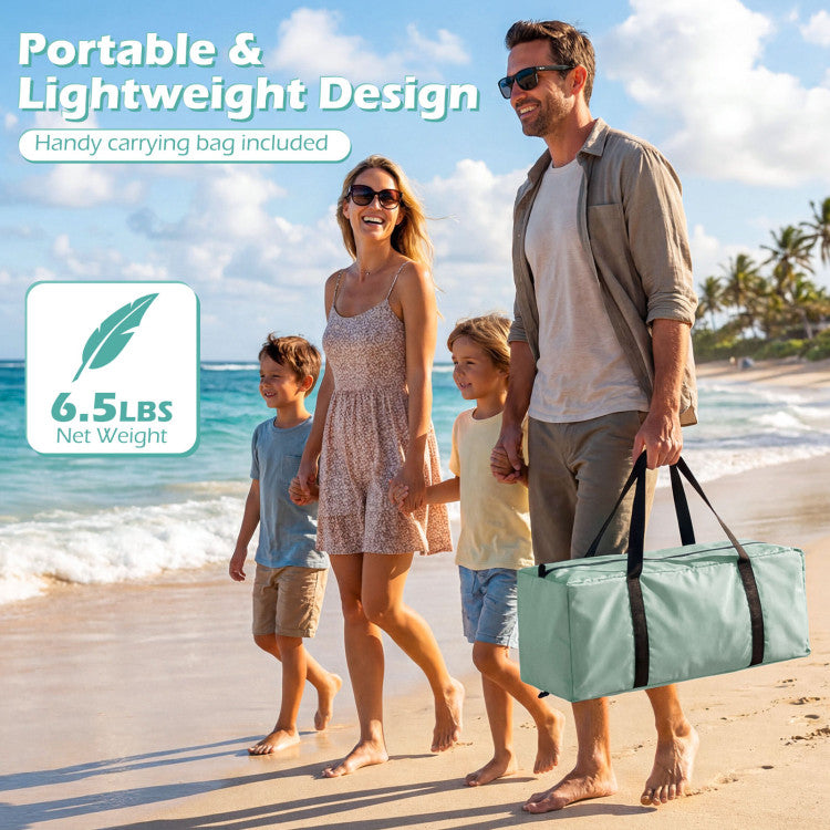 Beach Tent Sun Shelter with Canopy Easy Setup UPF50+ Sun Protection