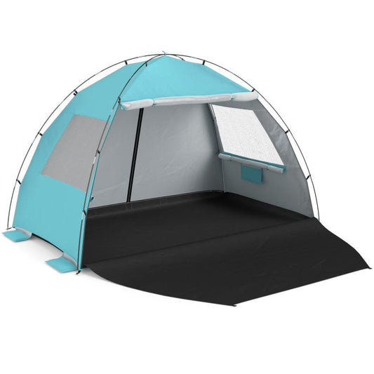 Beach Tent Sun Shelter with Canopy with Extended Floor and Vent Windows